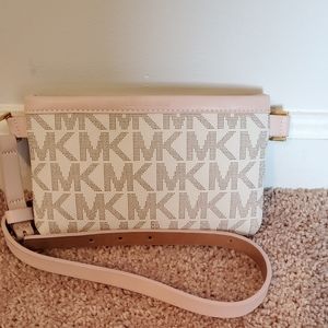 White and Pink Michael Kors belt purse